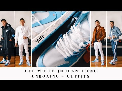 off white jordan 1 unc outfit