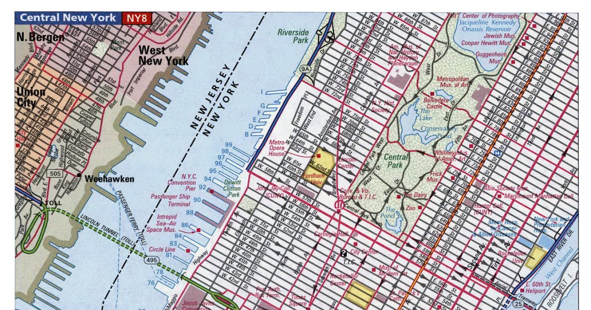 Street Map Of New York City Manhattan