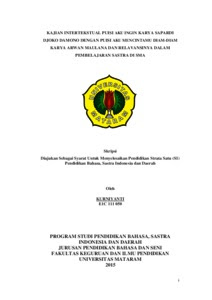 Download Gratis Gambar Kajian Intertekstual Puisi Aku Ingin Karya Sapardi Djoko Terkeren by KataCinta.Co