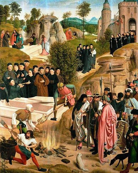 The Remains of St. John the Baptist being destroyed.