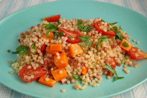 Israeli Couscous with Carrots and Tomatoes