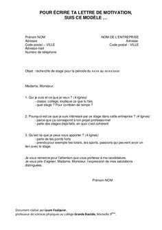 Exemple De Lettre De Motivation Pour La Garantie Jeune  Branden White