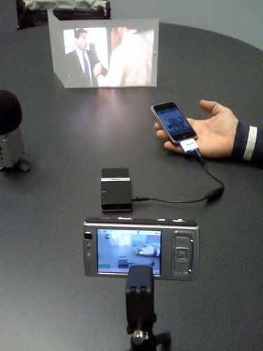 Very very small iPhone movie projector