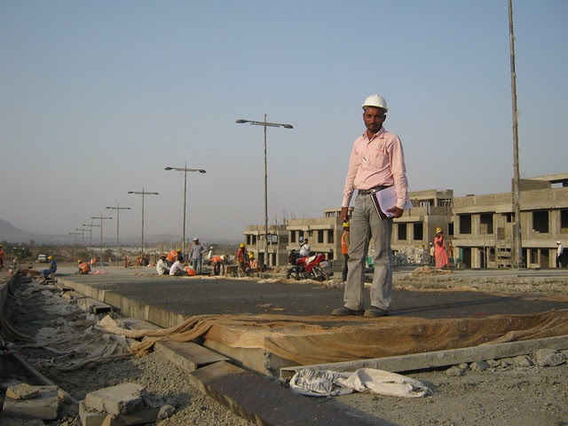 Under Construction Central Boulevard with Street Lights - Life Republic - Hinjewadi Marunji - on 22nd February 2012 - World Thinking Day