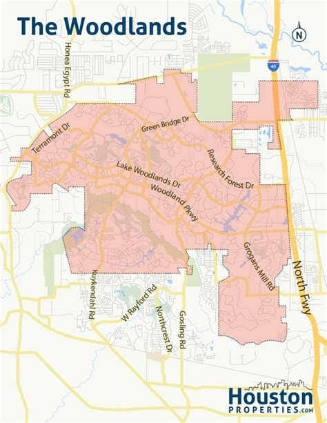 Road Map Of The Woodlands Texas - Road Map