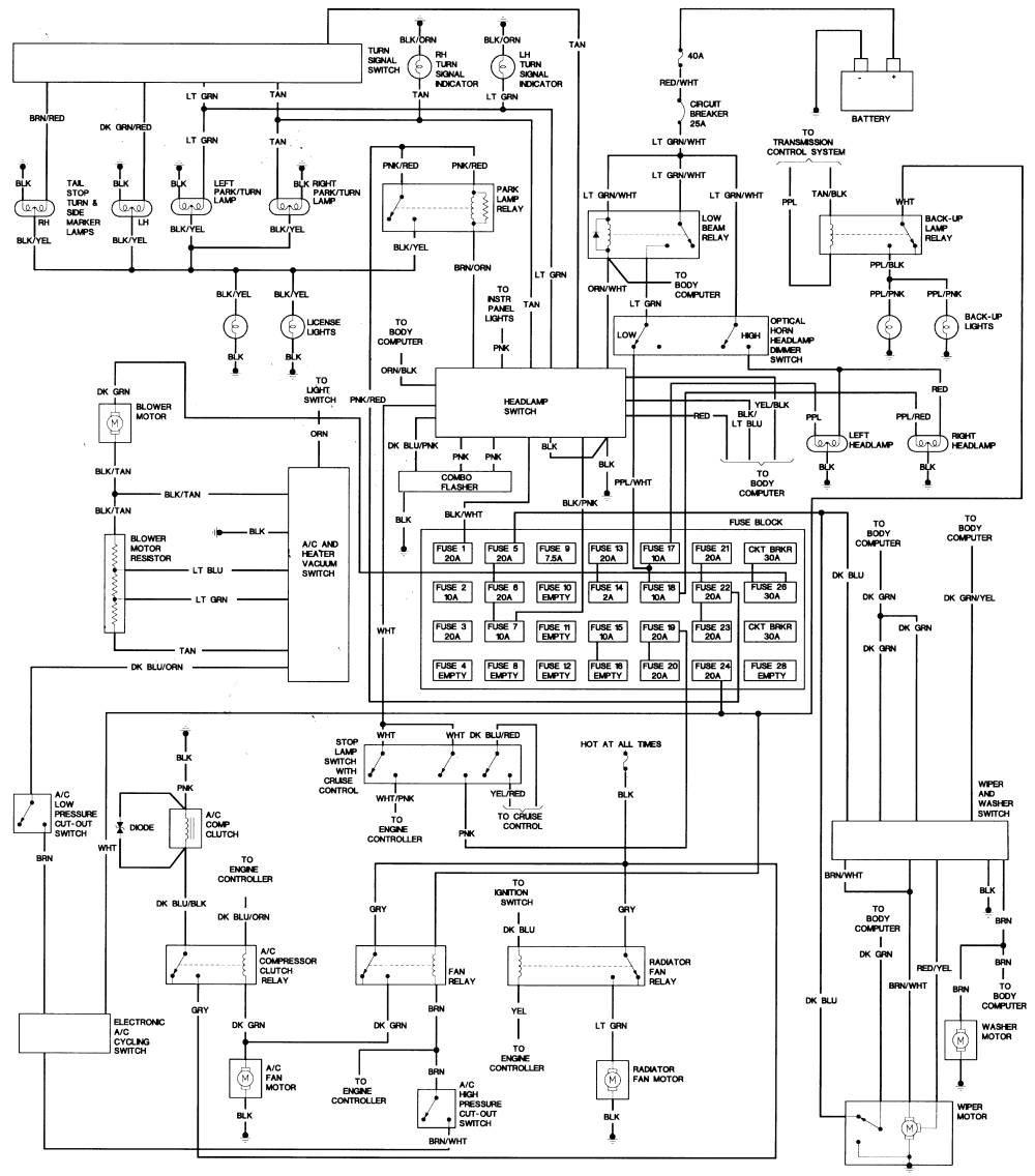 1989 Lincoln Town Car Radio Wiring Diagram