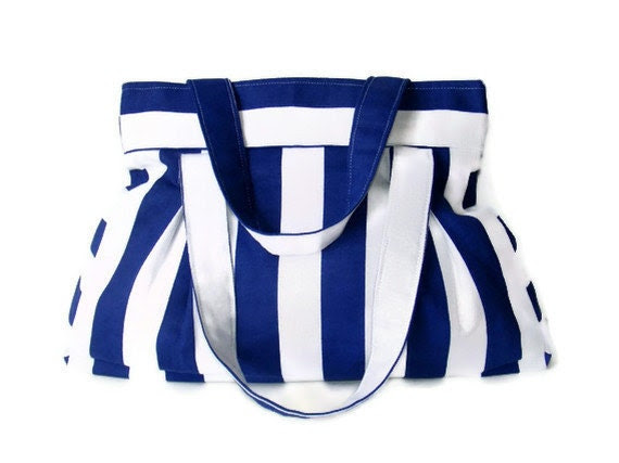 NEW ,blue and white striped bag,everyday bag,usefull purse,shoulder bag,gift idea,spring,summer,for her,by Seno - seno