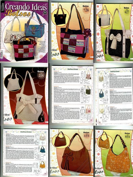 revista manualidades bolsos ideas diseños moldes patrones