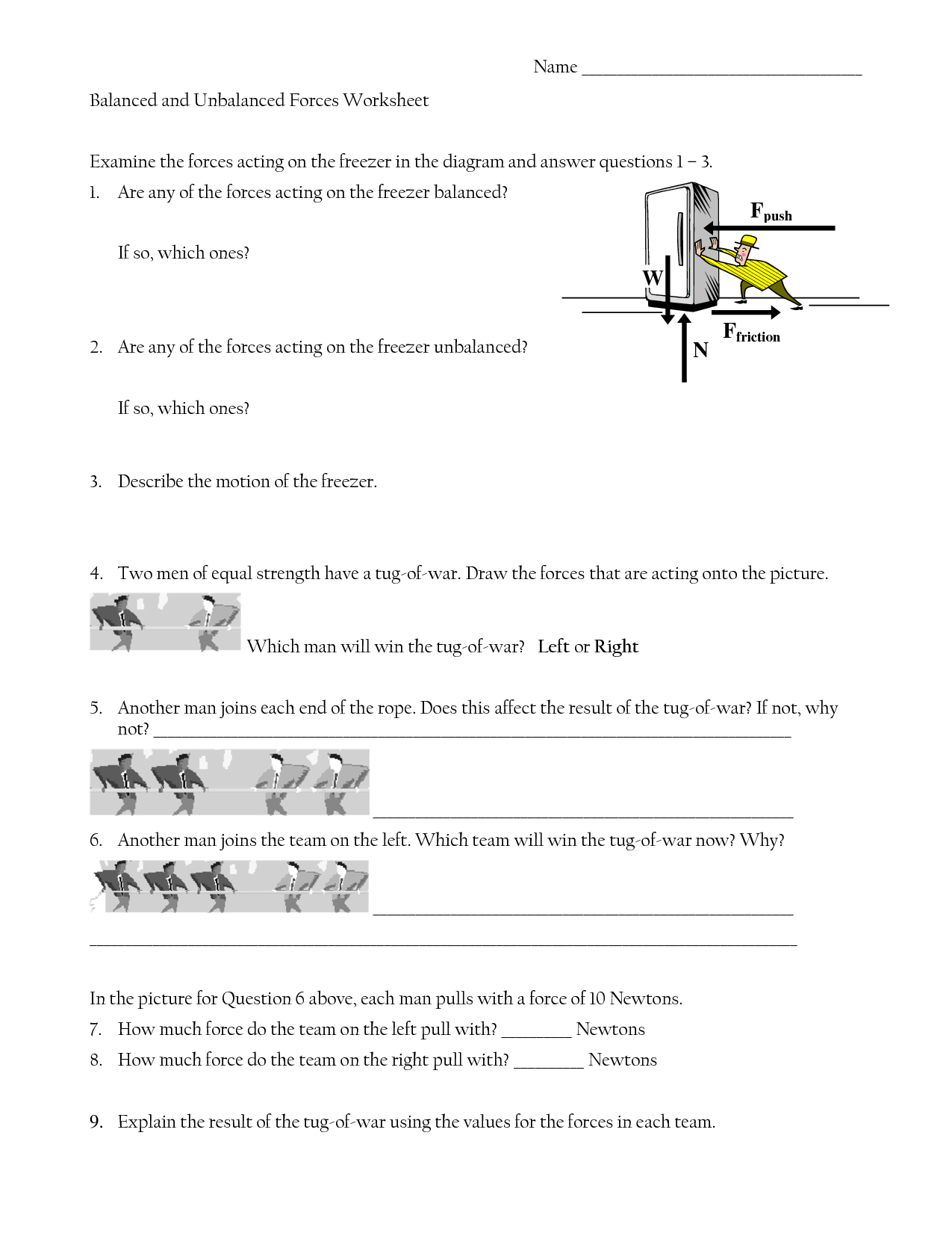 35 Balanced And Unbalanced Forces Worksheet - Worksheet Project List