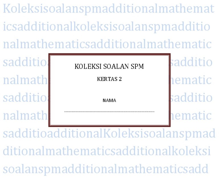 Contoh Soalan Spm Sebenar - Contoh Omo