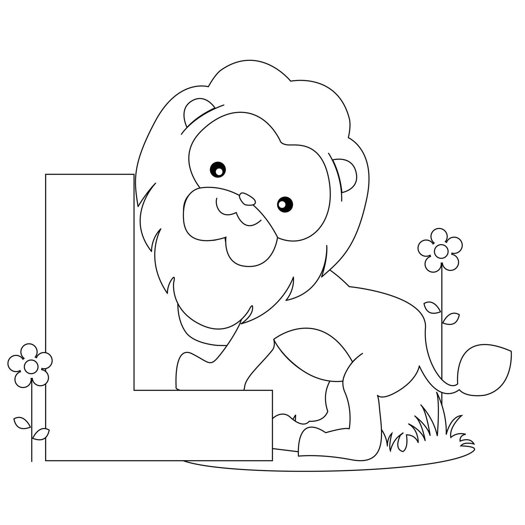 alphabet coloring pages Letter L