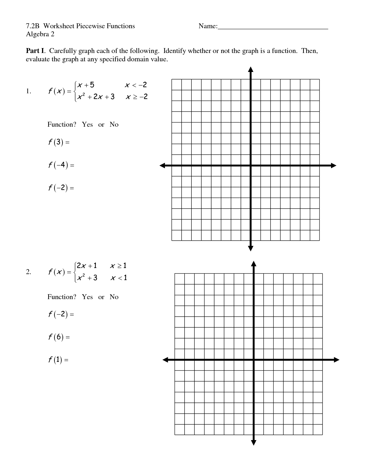 Piecewise Functions Practice Worksheet With Answers - Nidecmege Within Graphing Piecewise Functions Worksheet