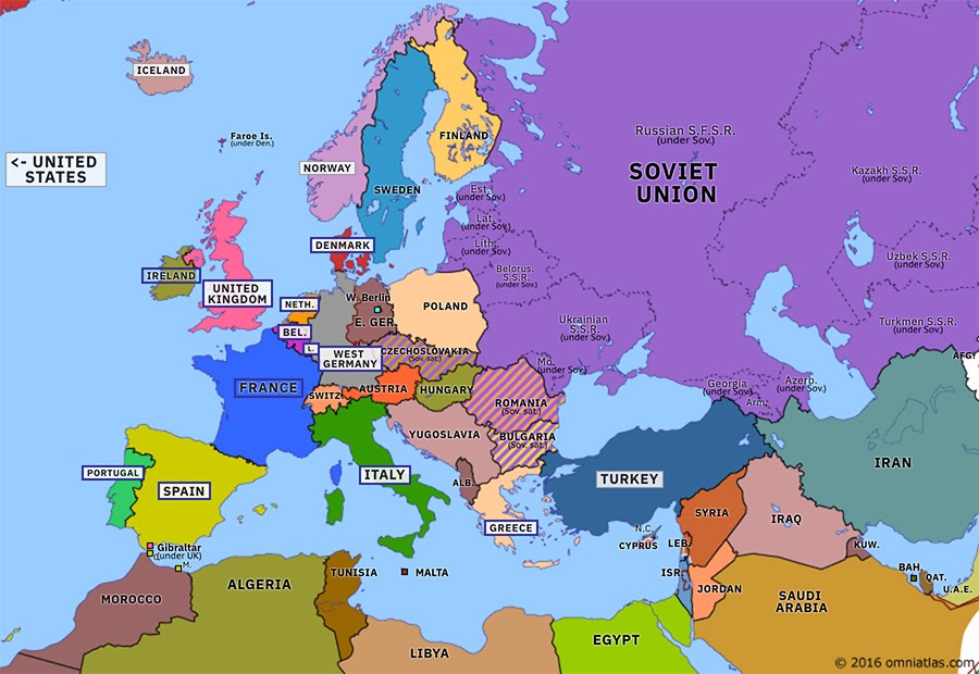 Map Of Europe In 1980  Map Of World