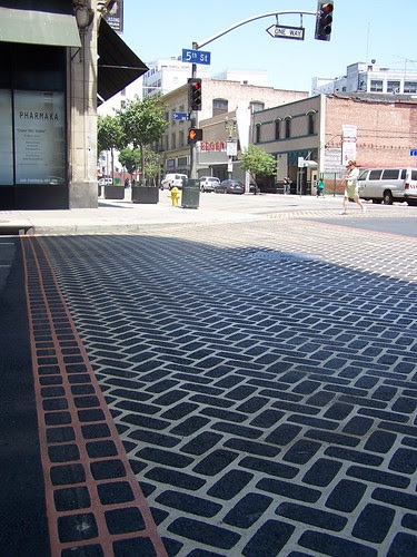 new crosswalk at 5th & Main