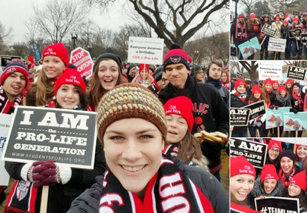 Catholic University of America students 2016 March for Life (Photo: Twitter)