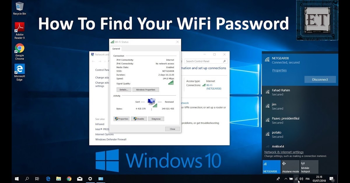 How to get wifi password win 10