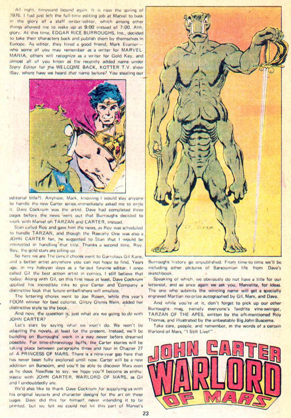 Quite possibly the only place you will find Edgar Rice Burroughs and 'Welcome Back, Kotter' mentioned in the same article.