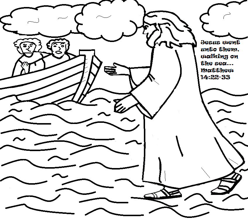 Colouring Pages Jesus Walks On Water - coloringpages2019