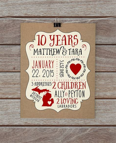 10th wedding anniversary gift ideas