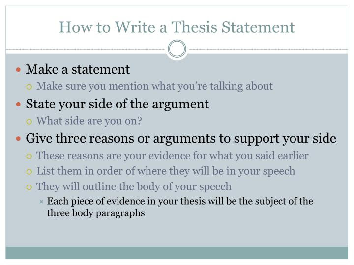 how to write a good thesis statement you have