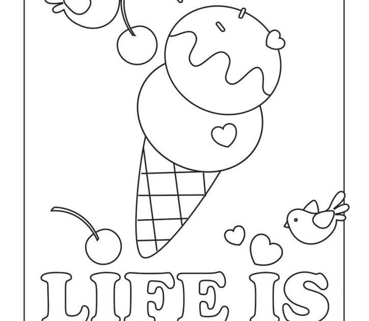 Cute Ice Cream Cone Coloring Page - coloring pages
