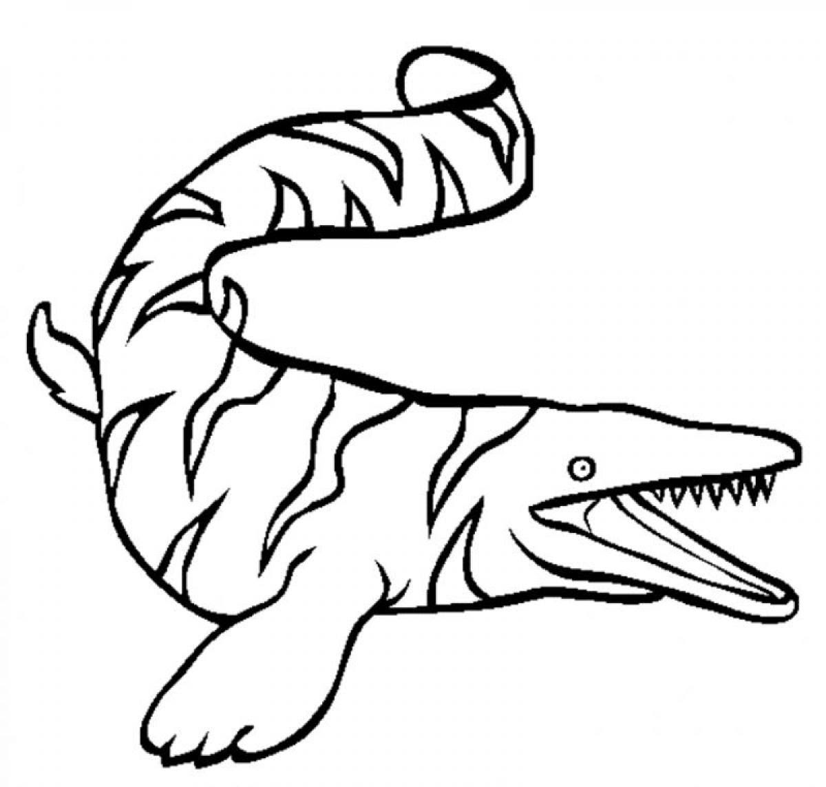 Coloring and Drawing: Underwater Dinosaur Coloring Pages