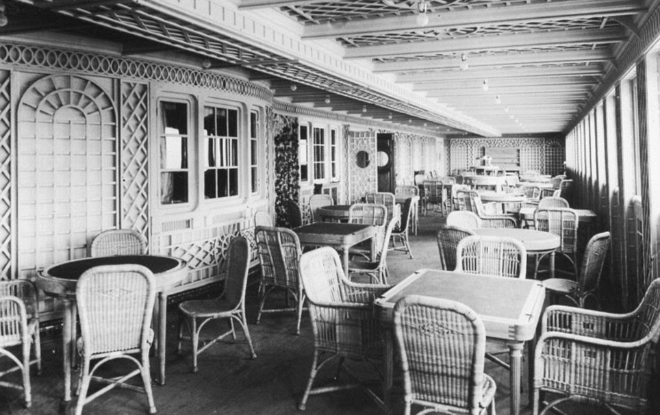 Luxury: The Parisian cafe on board the ship