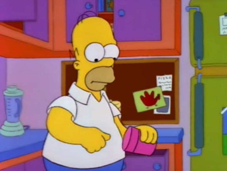 Marge, where's that... metal deely... you use to... dig... food...