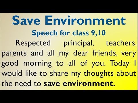 a short speech on environment protection