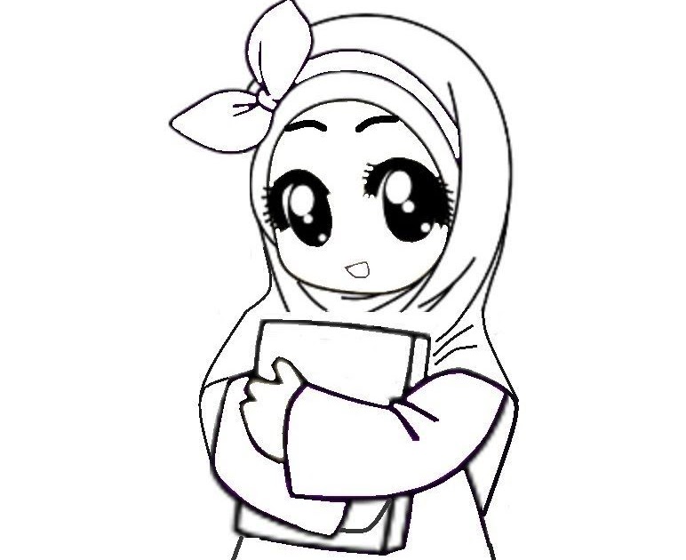 Gambar Sketsa Wajah Wanita Hijab - Hijab Lifestyle