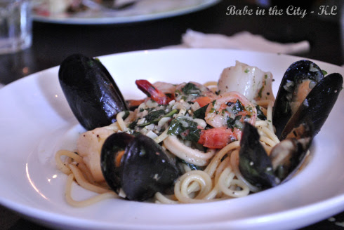 Seafood Spaghetti with white wine sauce RM30