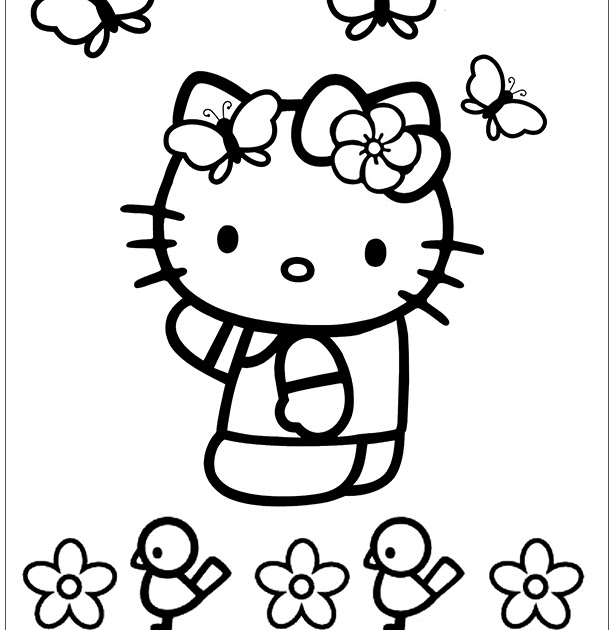 Hello Kitty Rainbow Coloring Pages / Glitter Hello Kitty Coloring pages