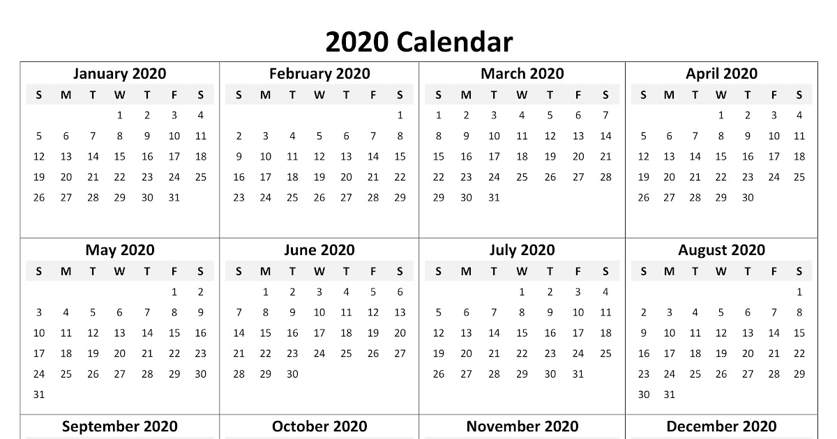78 Free Printable January 2020 Calendar Freeprintable