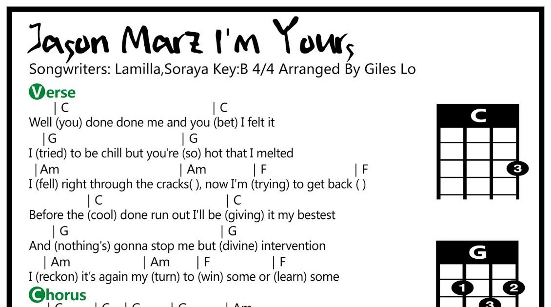 I M Yours Guitar Chords - Sheet And Chords Collection