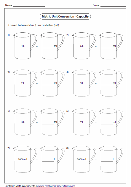 Metric System Measurement Conversions Worksheet Answers