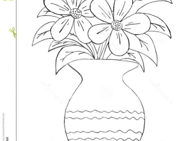 Beautiful Flower Vase Flower Pot Design Drawing With Colour Easy