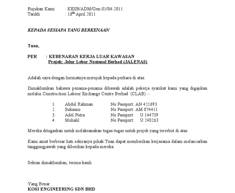 Surat Rasmi Memohon Maaf Atas Kesalahan - letter.7saudara.com