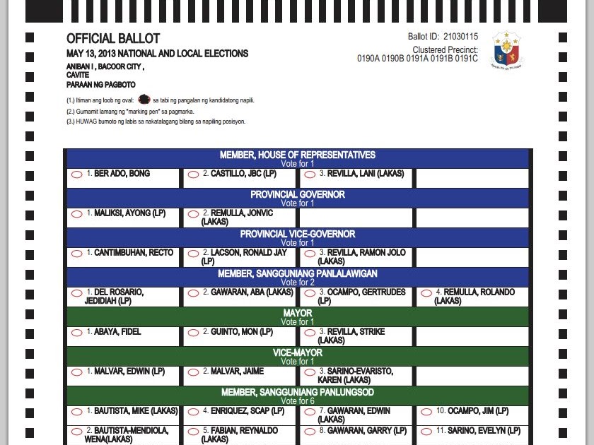 Sample Ballot Election 2019 Philippines Sample Site d
