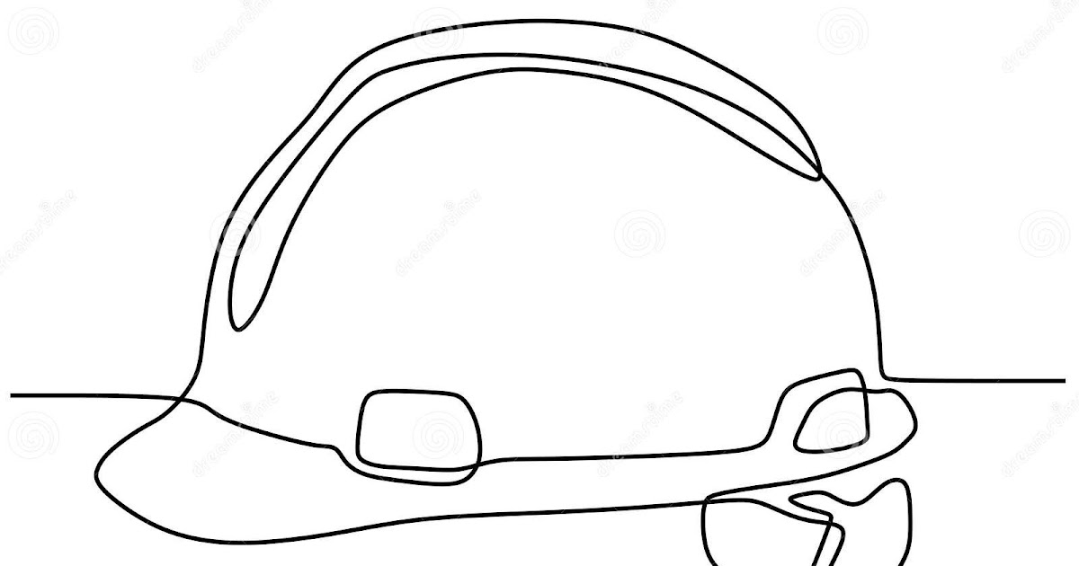 Helmet Safety Posters Drawn / One Line Drawing Of Safety Helmet For