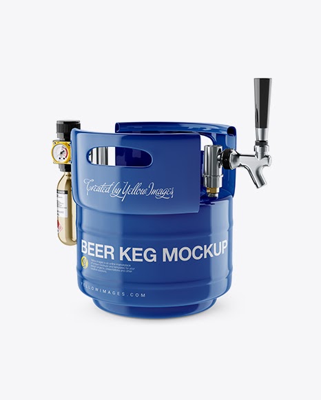 Download Glossy Beer Keg Psd Mockup Half Side View PSD Mockup Templates