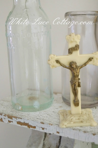 Vintage Crucifix shared by White Lace Cottage on Crafty Texas Girls