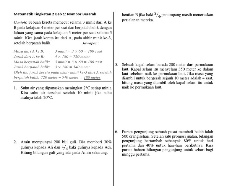 Soalan Matematik Tingkatan 2 Subjektif - Meteran k