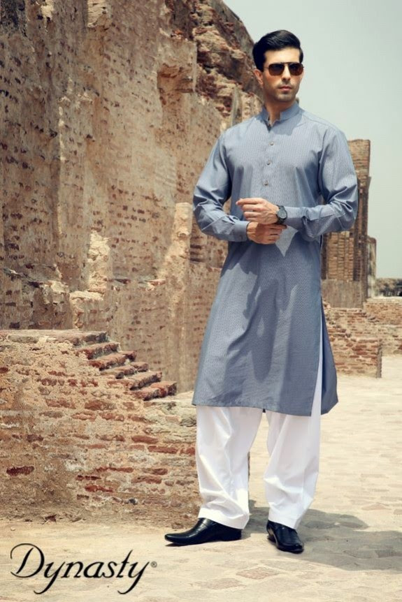 Mens-Wear-Cotton-Embroidered-Kurta-Pajama-By-Dynasty-Fabrics-New-Fall-Collection-2014-7 Mens-Wear-Cotton-Embroidered-Kurta-Pajama-By-Dynasty-Fabrics-New-Fall-Collection-2013-14-7