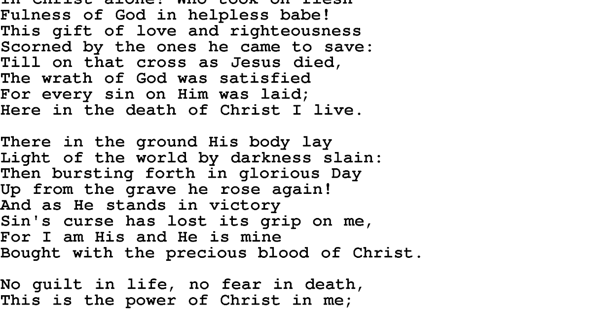 In Christ Alone Stuart Townend Mp3 Free Download