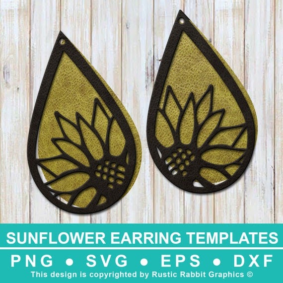 Free 135 Sunflower Earring Svg Free SVG PNG EPS DXF File