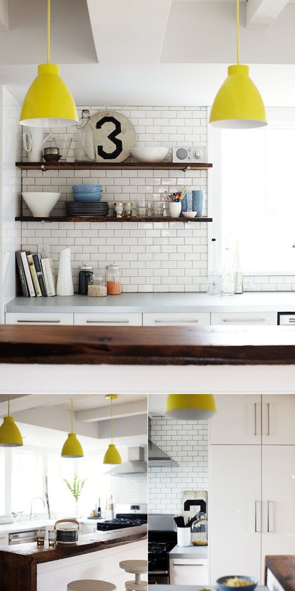 Subway tiles in kitchen