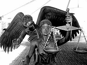 Justice Tempered by Mercy - Statue located in ...
