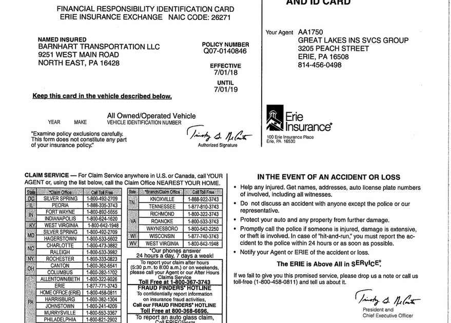 What Is The Naic Number For Erie Insurance insurance
