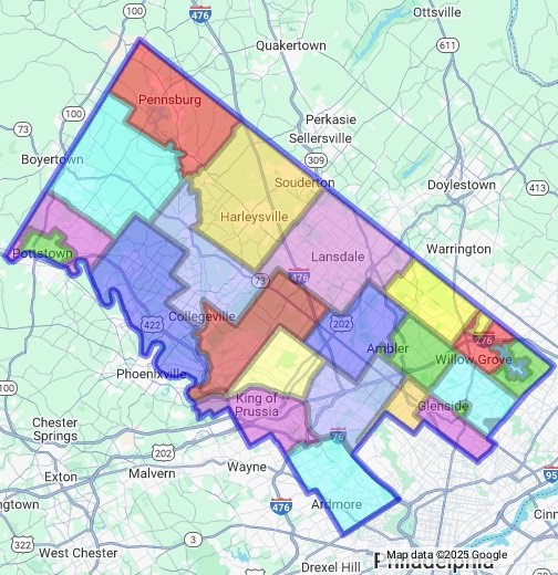 Map Of Montgomery County Pa Map Of Zip Codes