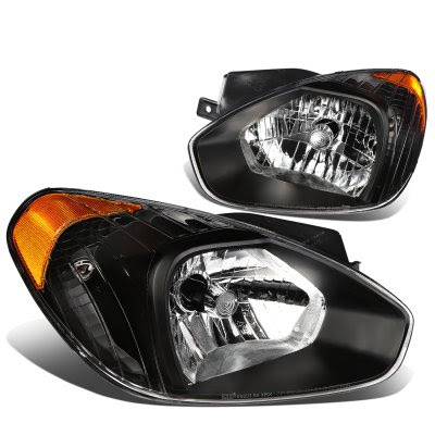 For Hyundai Accent 2007-2011 Lumen 87-1001937 Black Factory Style Headlights